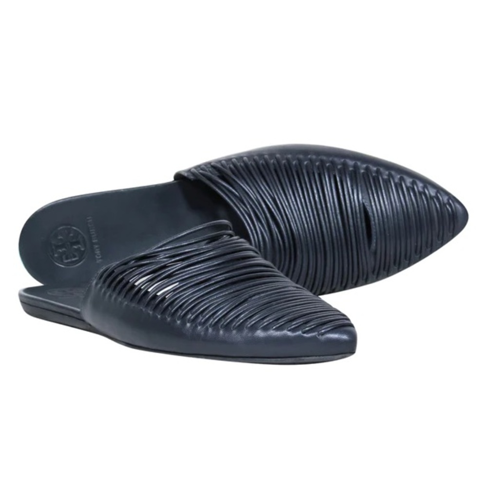 Tory Burch navy leather Sienna mule